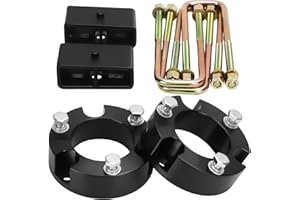 glorider 3" Front + 2" Rear Tacoma Lift Kit, 3 inch Front Leveling Kit and 2 inch Rear Lift Blocks with Extended U-Bolts Compatible with 2005-2023 Toyota Tacoma 2WD 4WD, Aluminum Forged Suspension Kit