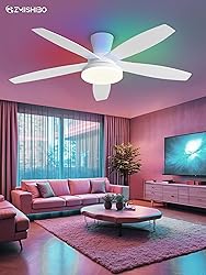 ZMISHIBO 48 inch RGB Ceiling Fans with Lights and