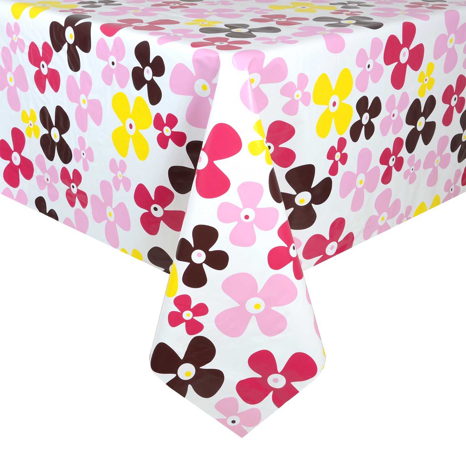 Multicoloured Flowers Wipe Clean PVC Vinyl Tablecloth Cover Protector 140x240cm — image 1