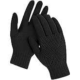AURUZA Thermal Gloves for Women Touch Screen Knit Stretchy Gloves for Outdoor Activities Skiing Hiking Work and Running