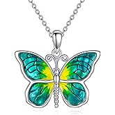 AINFQY Butterfly Necklace 925 Sterling Silver Butterfly Necklaces for Women Butterfly Jewelry Gifts