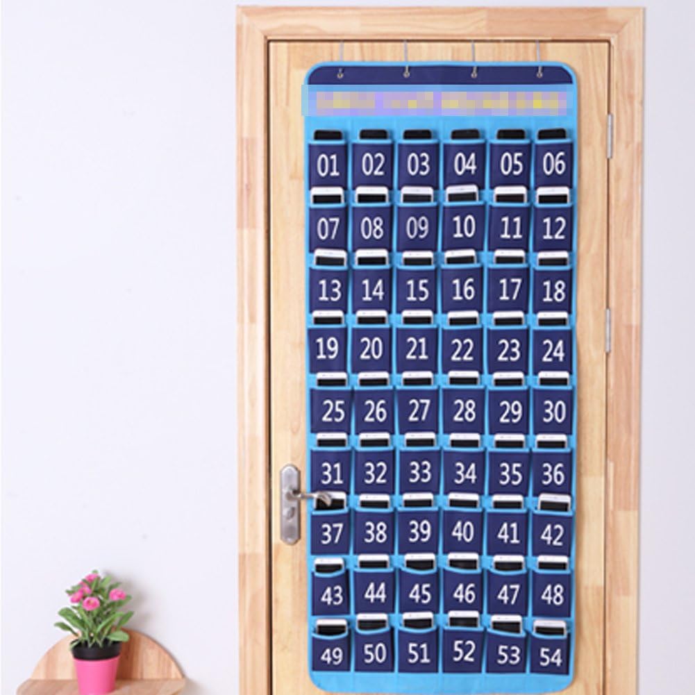 Zmmyr 12 Pockets Pocket Chart Teaching Materials Numbered Classroom Pocket Charts for Cell Phones Holder with Design Slogan Column : Office Products