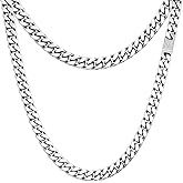 CaptainSteeL Miami Cuban Link Chain Necklace for Men/Women,316L Stainless Steel/Gold Plated 9MM Width 18"/20"/22"/24" Length Fashion Snap Shiny Ziron Button Hip Hop Jewelry with Gift Box