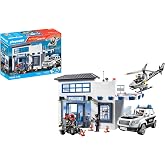 PLAYMOBIL Action Heroes 71602 Police Station with Vehicles, Large Command Centre with Police Helicopter and Many Exciting Details, Action-packed Toy for Children from 4 Years