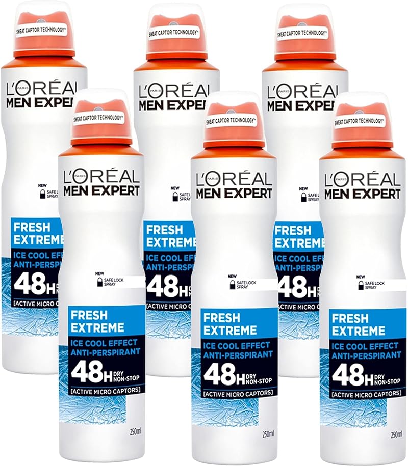 L’Oréal Paris Men Expert 48H Fresh Extreme Anti-Perspirant 250ml Pack of 6