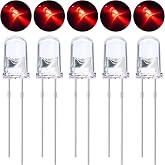 EBOOT 100 Pcs Clear LED Light Emitting Diodes Bulb LED Lamp, 5 mm (Red) | Light Emitting Bulb for Projects, Circuit Boards, Electronics Experiments, DIY Indicator Lights, Breadboard Use