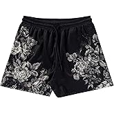 LEEYUSEN Mens Basketball Shorts Graphic Print Casual Running Workout Mesh Drawstring Shorts with Pockets