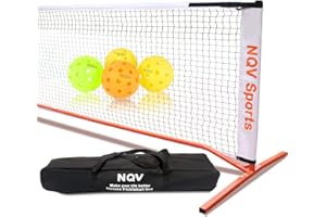 NQV Pickleball Net Portable for Outdoor Backyard and Indoor - Regulation Size Full Court With Poles, System Includes 4 Pickle