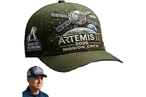 Artemis II Lunar Mission Commemorative Cap, 2026 Adjustable Embroidered Baseball Hat for Space Explore, Space Fan