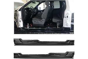 ECOTRIC Rocker Panel Guard Compatible with 2009-2014 Ford F150 Extended Cab Truck Rust Repair Pair Black