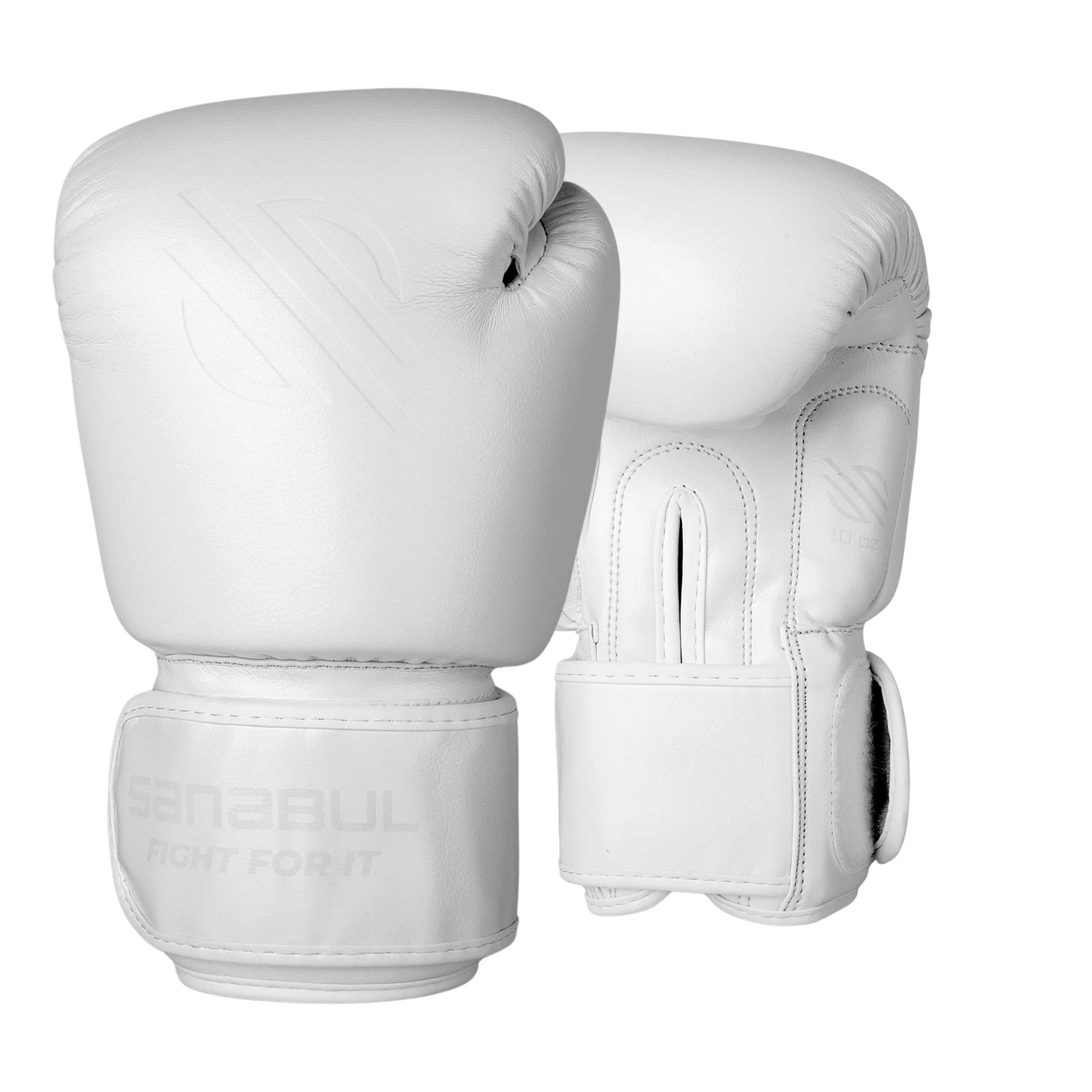 Sanabul Battle Forged Boxing Gloves for Men & Women, Kickboxing MMA, Muay Thai Gloves and Heavy Bag Training Punching & Sparring, White 10 oz Image