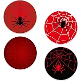 Drinks Coasters Set of 4, Cool Red Spider Round 4