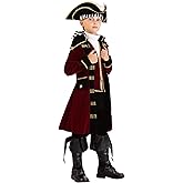 Fun Costumes Deluxe Captain Hook Costume for Kid's - Medium - Red