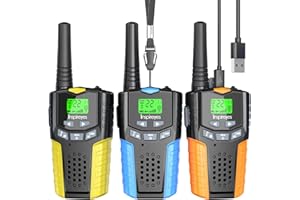 Inspireyes Walkie Talkies for Kids Rechargeable, Easter Basket Essentials Stuffers, Long Range 2 Way Radio, Outdoor Camping Games Toy Birthday Xmas Gift for Boys Age 8-12 3-5, 3 Pack