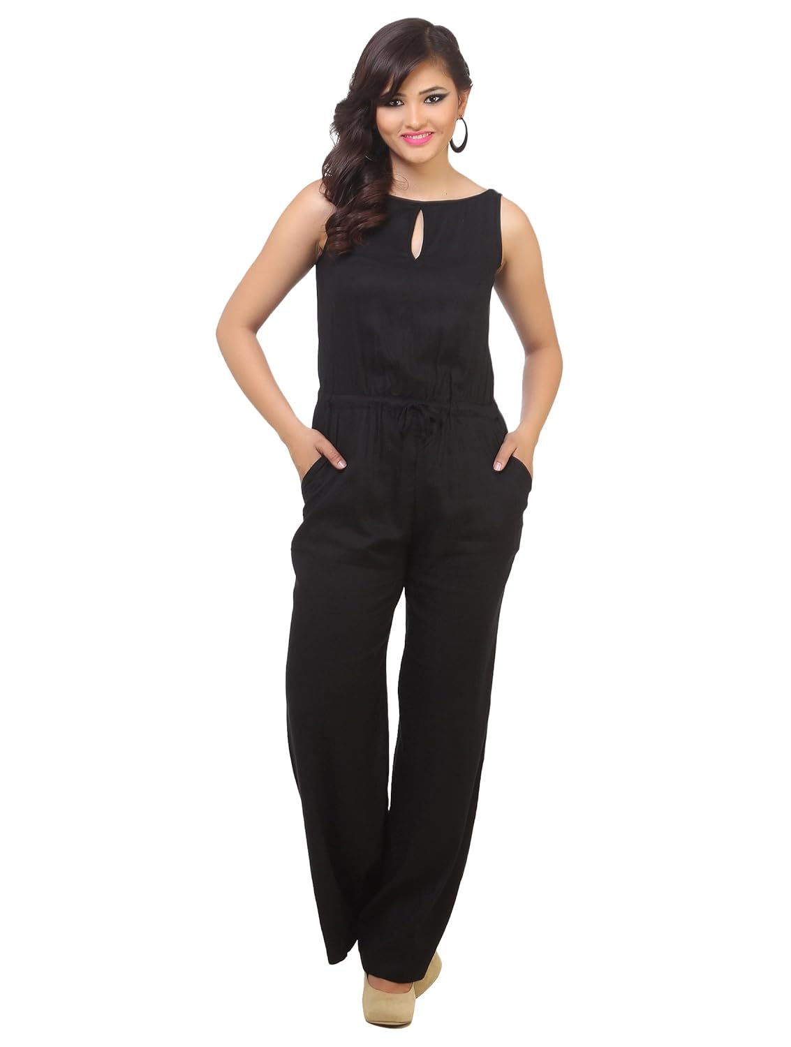 cottinfab black two pocket jumpsuit