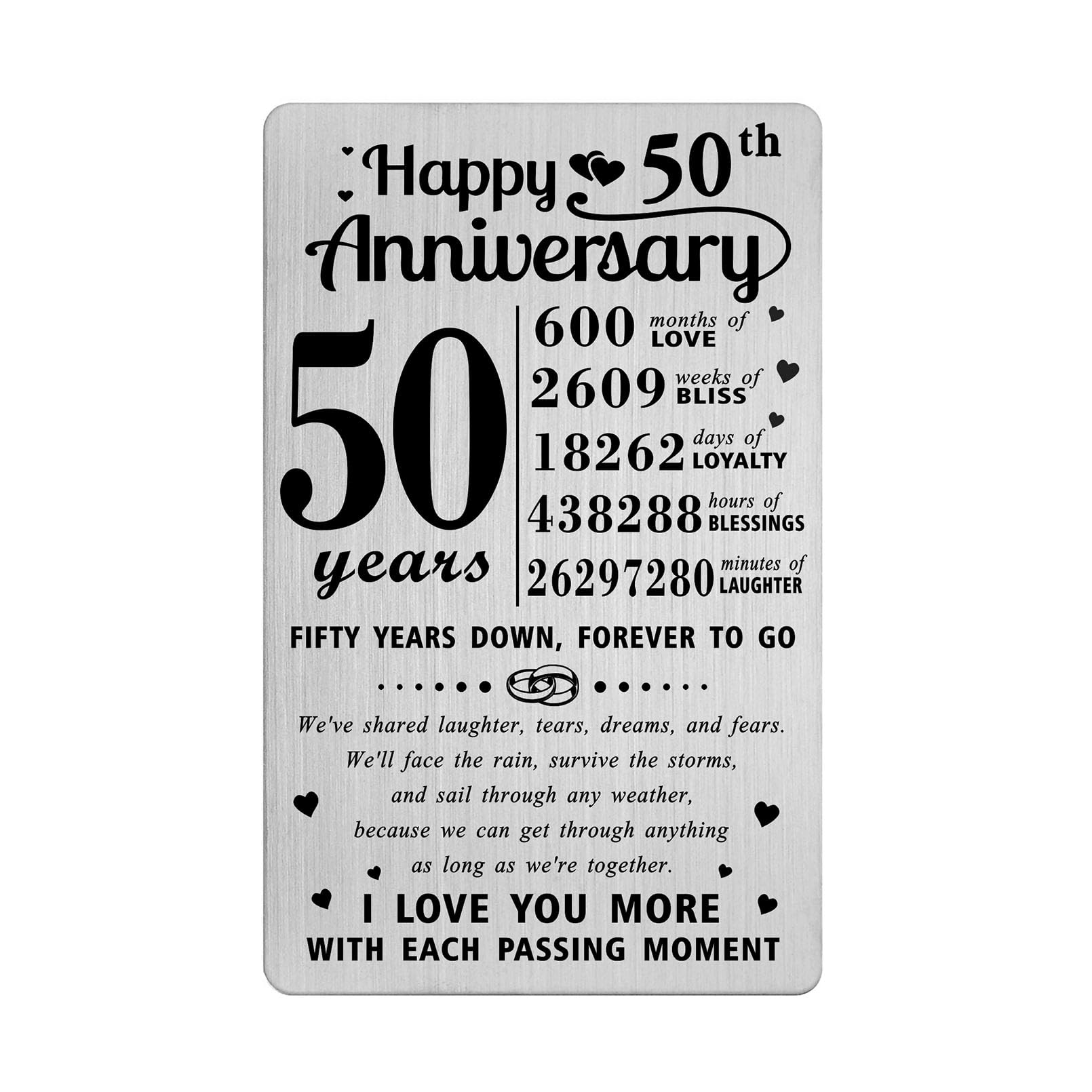 Richesele 50th Golden Anniversary Wedding Gifts for Husband/Wife - 50th Wedding Anniversary Card - Happy 50 Years Anniversary Decoration Sweet Gifts