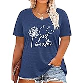 Plus Size Tshirts for Women Graphic Tees Summer Casual Tops Loose Cute Trendy Clothes Tee Shirt
