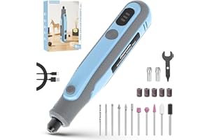SCHTUMPA Rotary Tool Kit, Cordless Rotary Tool, Mini Rotary Tool, 4V, Variable Speed, with Upgraded Accessories, for Carving, Engraving, Sanding, Polishing, Cutting, DIY Crafts and Pet Nails, Blue