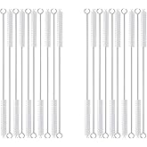 KINGSEM 20PCS Straw Cleaner Brush kit,Straw Brush of 8mm-10.6 inch for Water Bottle Sippy Cup with Straw,Glass Straw,Piper Cleaning,Tubes Cleaning Like Filter and Sink Drain Hair Remove (Rubber top)