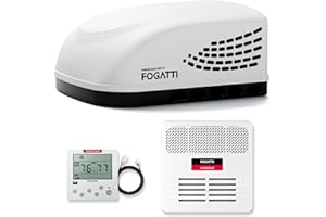 FOGATTI RV Air Conditioner 15000 BTU, Ducted RV AC Unit, Rooftop AC Unit RV, All in One Unit, Easy Install, Quiet AC, For Camper, 115V (Ducted, White)