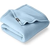 Bare Home Polar Fleece Blanket - Full/Queen - Warm & Cozy - Premium Fleece - Throw for Bed, Sofa, Camping, Travel and Cold Nights - Lightweight Blanket (Full/Queen, Light Blue)