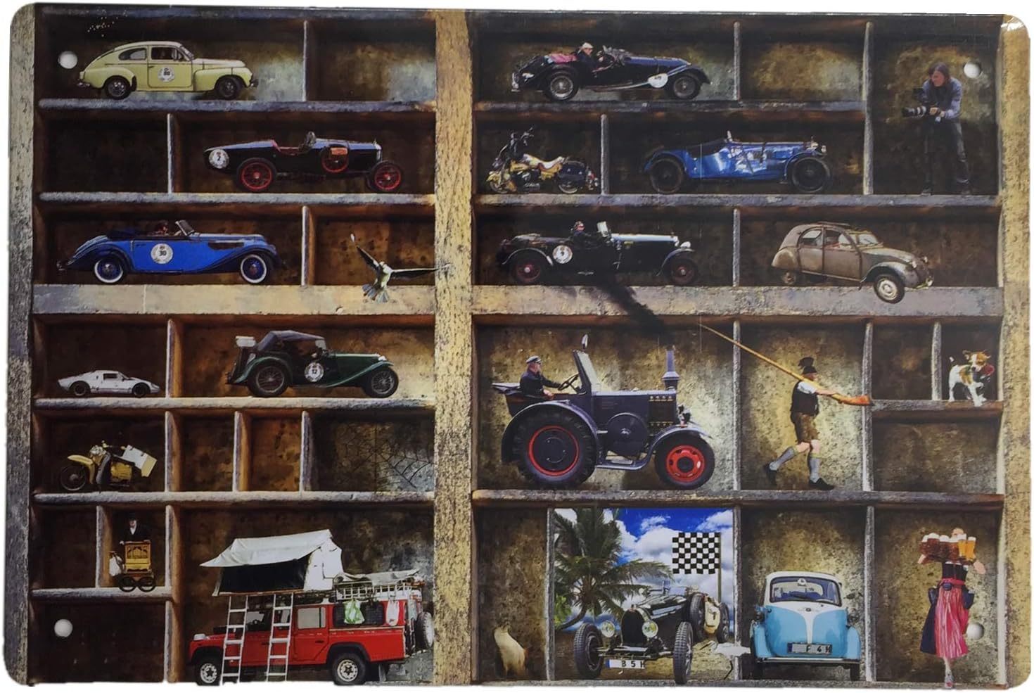 AIQIBAO Metal Vintage Tin Sign Decor-Car for Outdoor Home Business Retro Art Sign 12