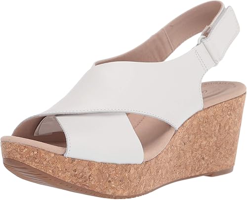 clarks white wedges