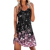 Ekouaer Nightgowns for Women Sleeveless Sleep Shirt Tank Night Gown V Neck Chemise Pleated Night Shirt Soft Sleep Dress