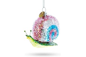 BESTPYSANKY Snail with Colorful Beads Blown Glass Christmas Ornament