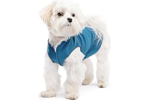 Gold Paw Stretch Fleece Dog Coat, Stretchy Pet Sweater, Machine Washable Pullover for Winter and Fall, Marine Blue, 8