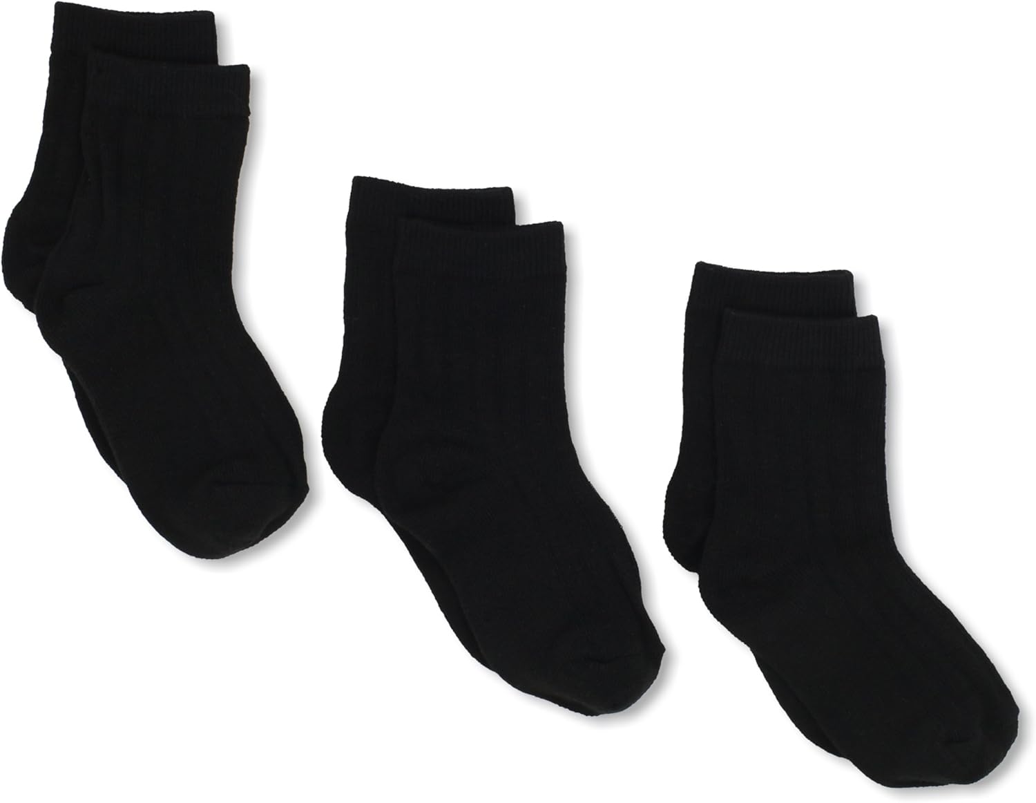 Jefferies Socks Little Boys' Rib Crew Socks (Pack of 3), Black, Toddler: Infant And Toddler Socks: Clothing
