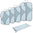BAGSMART Compression Packing Cubes for Travel, Compressible Luggage Organizer for Cruise Ship, Lightweight Travel Essentials 6-Pack 1L+2M+2S+1Shoe Bag