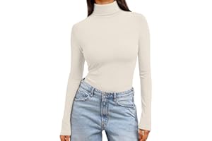 Trendy Queen Women's Turtleneck Long Sleeve Shirts Fall Fashion Basic Thermal Underwear Tops Winter Clothes 2025