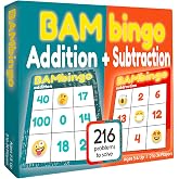 BAMBingo Addition and Subtraction Facts Bingo Game | 1st 2nd &amp; 3rd Grade Educational Math Learning for Classroom &amp; Homeschool
