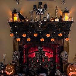 Konictom Halloween Hooded Pumpkin Curtain Lights