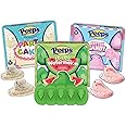 Flavored Peeps Marshmallow Chicks Variety Pack, Party Cake, Cotton Candy, Sour Watermelon, Easter Basket Stuffers and Spring Treats (3 Count)