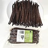 50 Tahitian Vanilla Beans Grade A by FITNCLEAN VANILLA for Baking, Extract and Paste. ~5" Bulk Fresh Raw NON-GMO Whole Gourme