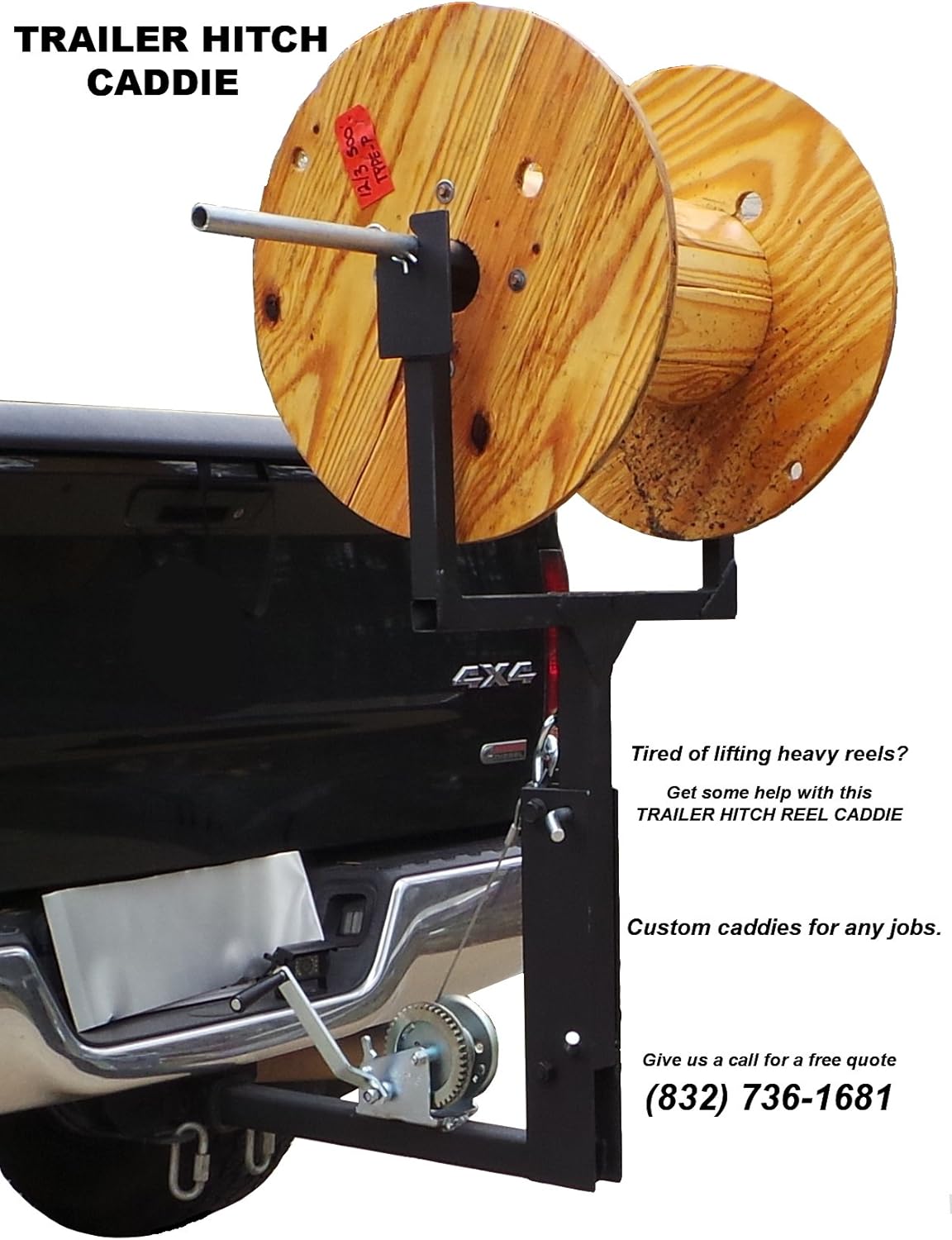 TRAILER HITCH WIRE REEL CADDIELARGE WIRE REEL CABLE HOLDERHEAVY DUTY