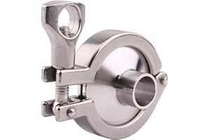 DERNORD Stainless Steel Tri-clamp (Tri-Clover Clamp) + 2 Pcs SUS304 Sanitary Pipe Weld Ferrule + FKM Gasket (3/4 Inch)