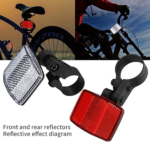 Bike Front and Rear Reflectors Kit, Bicycle Wheel Spoke Reflectors