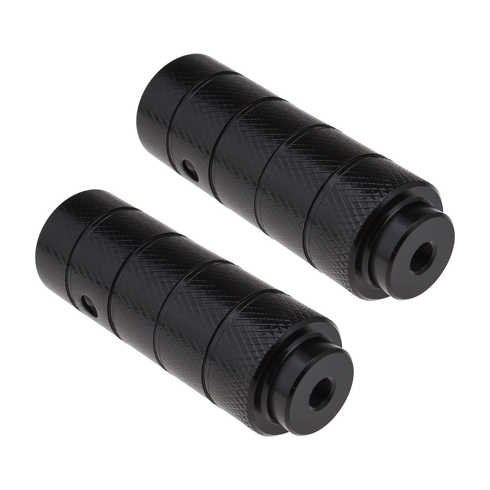 OTOTEC 2 Pairs of Bicycle Foot Stunt Pegs 110x38mm Black Foot Cylindrical Pedals Anti-slip BMX Rear Footrest Fit 3/8Inch Axle Cycling Equipment Accessories