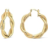 Milla Twisted Hoop Earrings for Women – Hypoallergenic Silver or Gold Statement Hoops – Lightweight & Easy to Wear