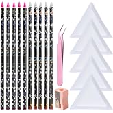 Fcozpjk Wax Pencil for Rhinestones With Tray Long Gems Picker Pencil 10PCS | Nail Art Charms Jewel Picker Tool Wax Pencils for Diamond Painting with Pencil Sharpener