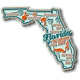 Florida Premium State Magnet by Classic Magnets, 3.4" x 2.9", Collectible 3D Rubber Vintage-Style Souvenirs and Gifts Made in the USA