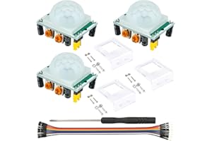 MTDELE 3 Pcs HC-SR501 PIR Motion Sensor Miniature Human Infrared Sensing Module Compatible with for Raspberry Pi Arduino Sensors