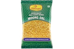 Haldiram Indian Snacks Moong Dal All Time Salted Snack of Fried Mung Lentils 150g (5.2 Oz)