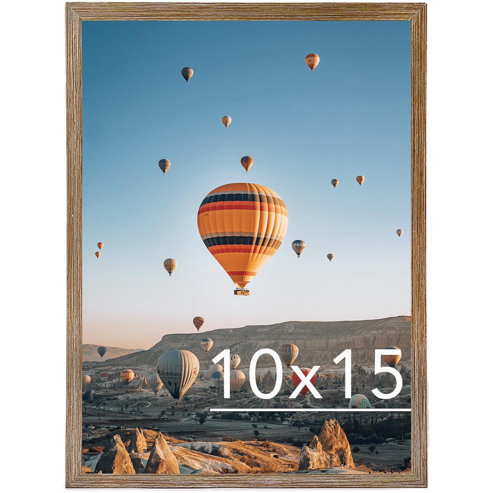 JCJMY 10x15 Picture Frame Rustic Brown for Wall