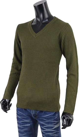 Amazon ニットソー メンズ ニットシャツ 薄手 Vネック トップス インナー Mix 杢 G 07 カーキ 3l セーター 通販
