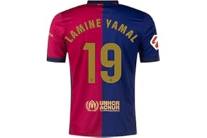 BAD BXTCH #19 Lamine Yamal Barcelona Home Soccer Jersey 24/25 Blue and Red