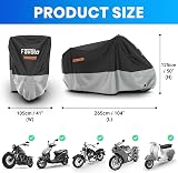 Favoto Motorcycle Cover 104 inch Waterproof 210D Oxford Dust Windproof view 5